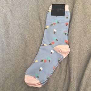 Ice Cream Patterned Blue Socks